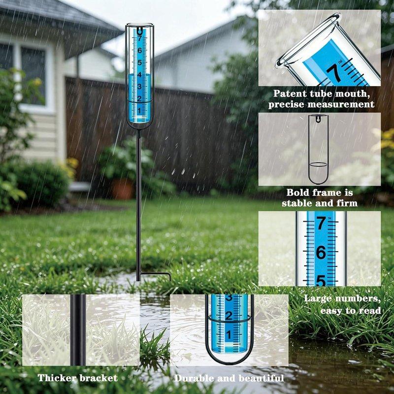 Metal Bahçe için Ayarlanabilir Boylu Yağmur Ölçer - 73 cm - 469424 - Görsel 3